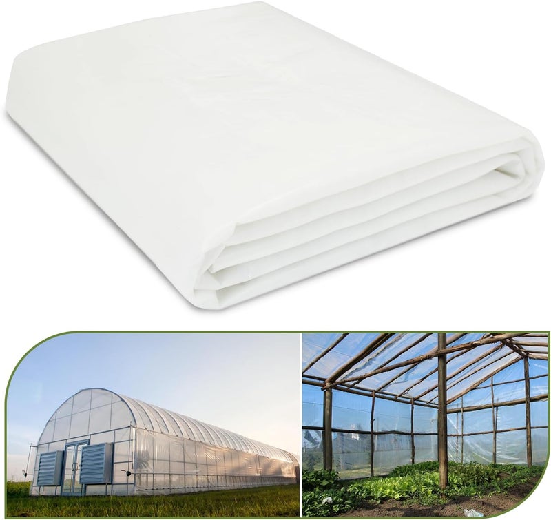 chicarry Greenhouse Plastic Sheeting, 10 x 26ft 6 mil Clear Greenhouse Film, UV Resistant Thickened Plastic Sheeting Heavy Duty, Polyethylene Green House Plastic Cover(10 x 26ft) - Image 1